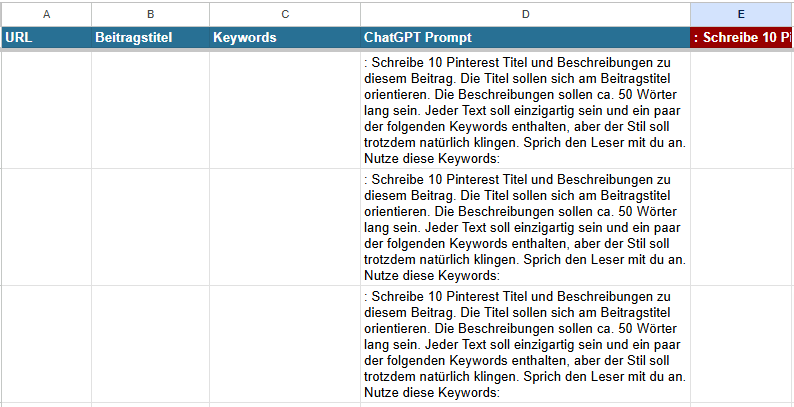 Pinterest Keyword Recherche Template